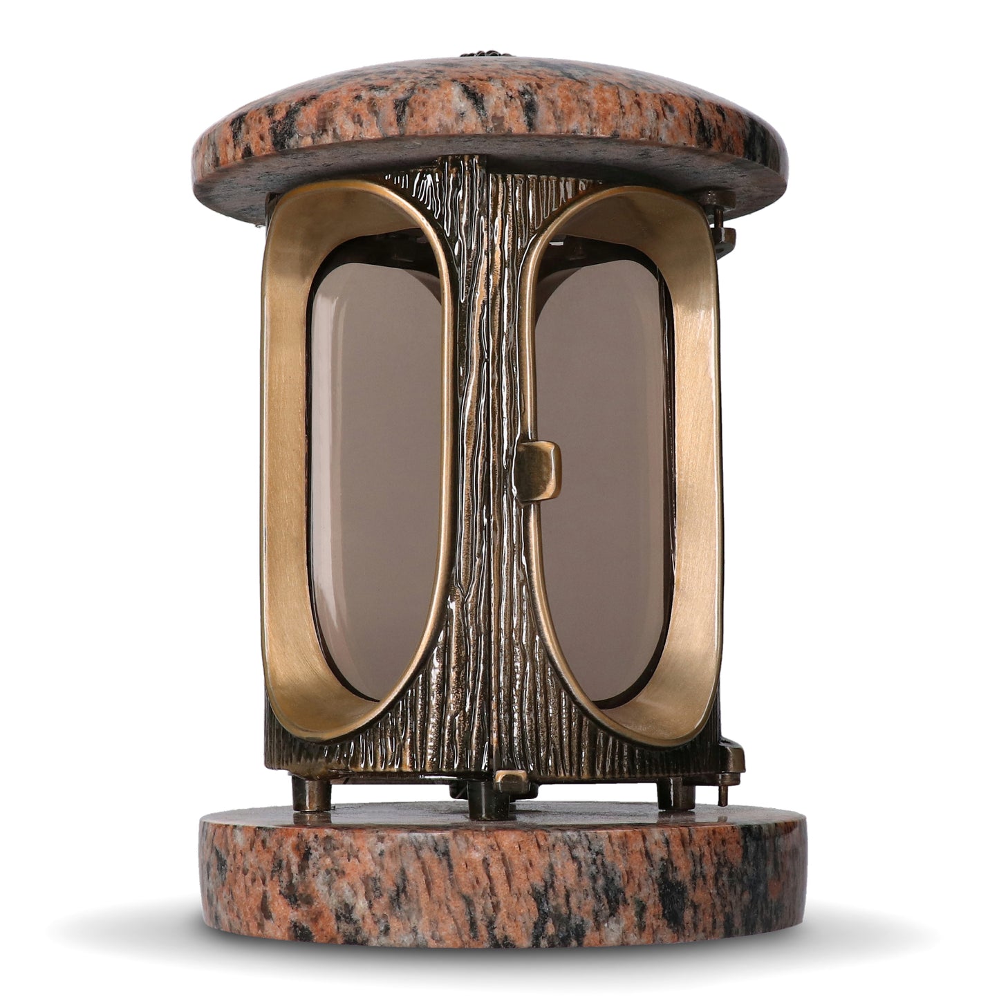 Grablaterne Granit Gneis Höhe 23 cm/Ø 15 cm Bronze mit Rosette