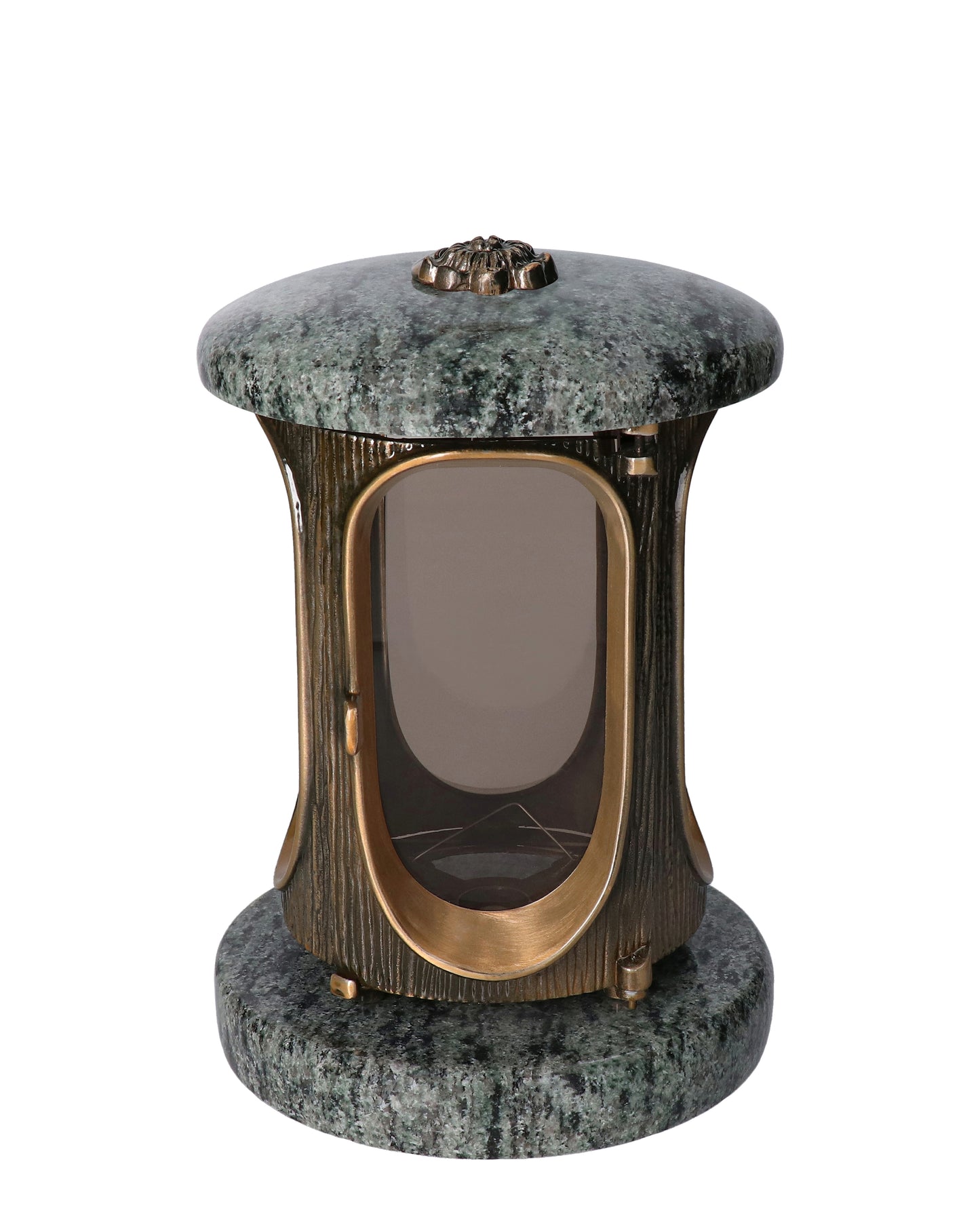 Grablaterne Olive Green Höhe 23 cm/Ø 15 cm Bronze mit Rosette