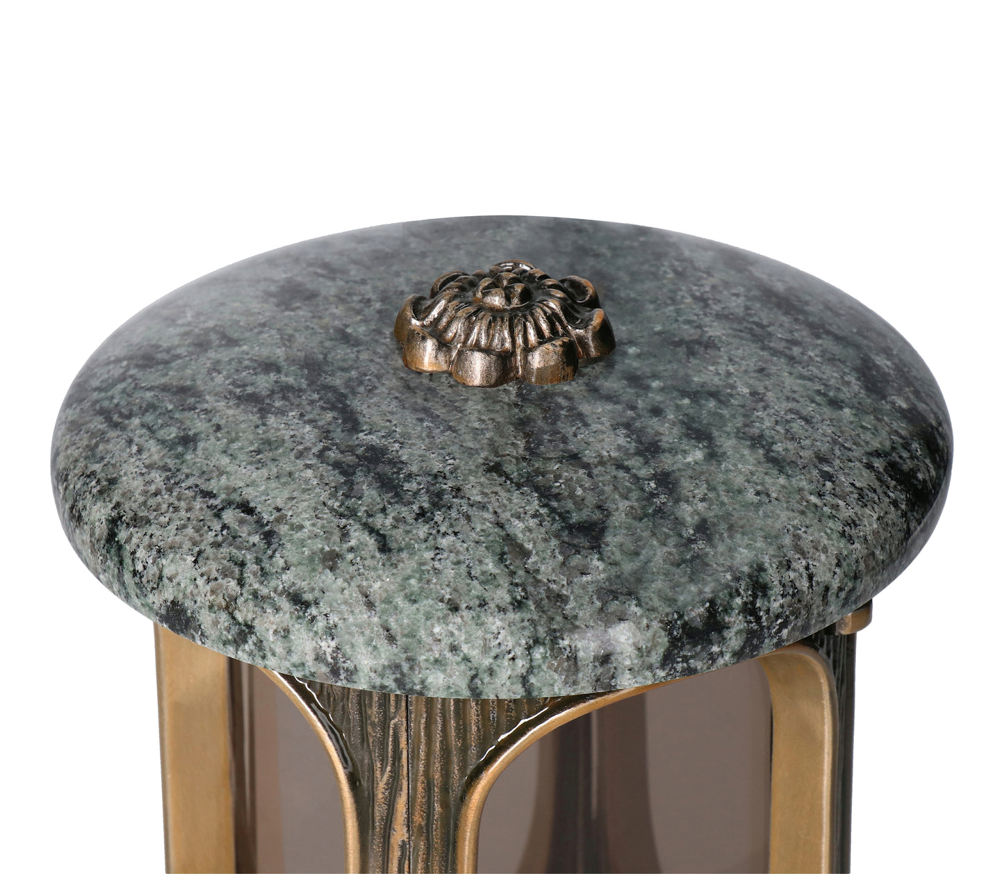 Grablaterne Olive Green Höhe 23 cm/Ø 15 cm Bronze mit Rosette