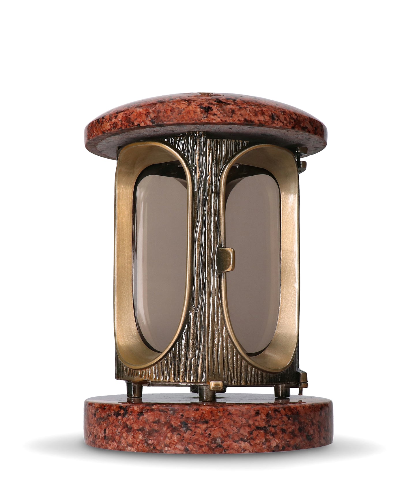 Grablaterne Granit Vanga Höhe 23 cm/Ø 15 cm Bronze mit Rosette