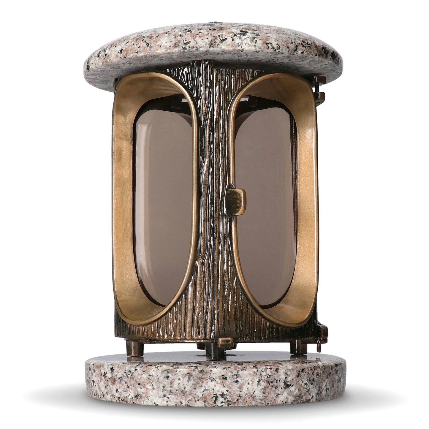 Grablaterne Granit König Bronze Höhe 23 cm/Ø 15 cm Bronze mit Rosette