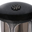 Grablaterne Granit Schwedische Black Höhe 23 cm/Ø 15 cm Silber mit Rosette